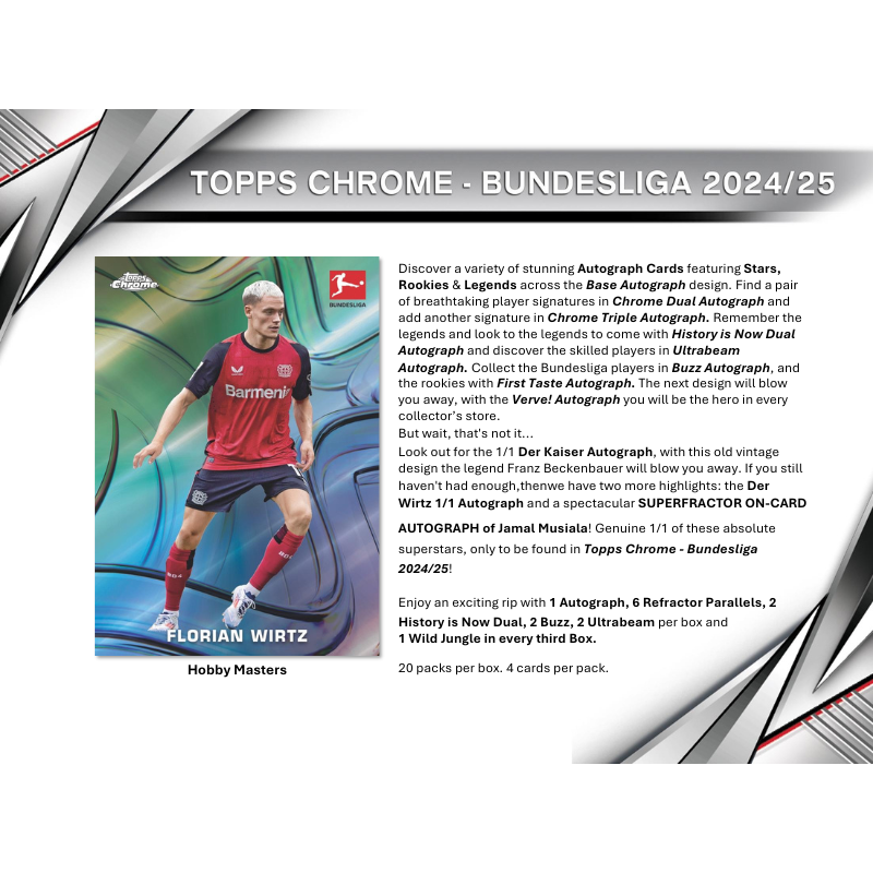 2024/25 Topps Chrome Bundesliga Soccer Hobby 12 Box Case